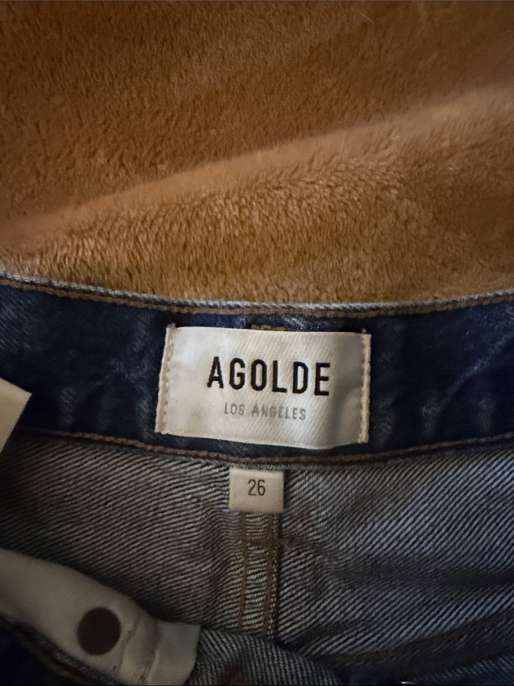 AGOLDE Dark Indigo High-Rise Cutoff Jean Shorts - Picture 2 of 3